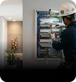 Quadro elétrico organizado e adequado pela Gapski Elétrica