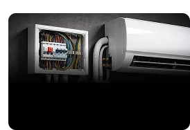 Infraestrutura elétrica completa para ar-condicionado